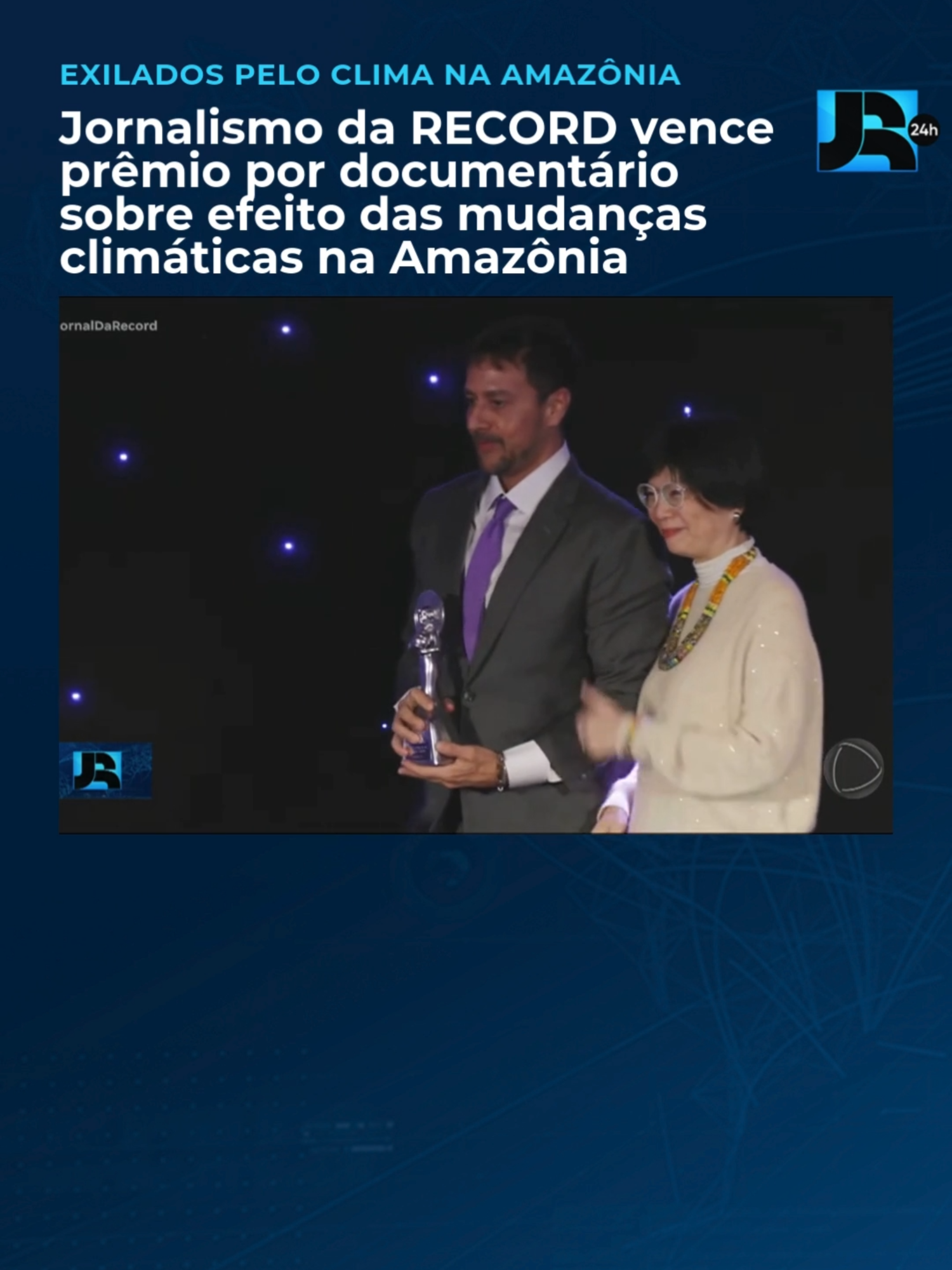 'Exilados Pelo Clima na Amazônia' foi produzido pelo Repórter Record Investigação; anúncio foi feito em Londres #TikTokNoticias #JornalDaRecord #RRI #ExiladosPeloClimaNaAmazônia #prêmio #mudançasclimáticas