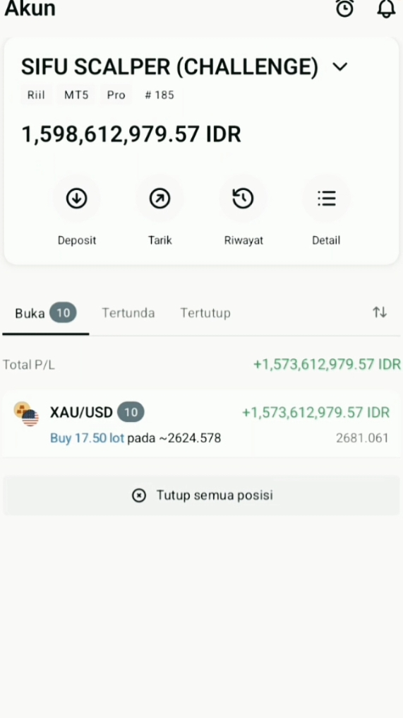 Hold 2minggu 25jt grow to 1.5m #sifuscalper #xauusd #forex 