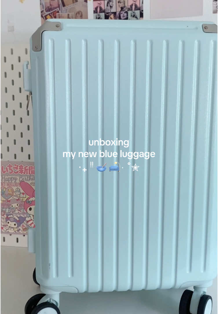 กระเป๋าเดินทางสีฟ้าที่จริงใจมากก สวยสุดๆ ‧₊ ᵎᵎ 🥣 ⋅ ˚✮ #viral #unboxing #unbox #fyp #luggage #bag #meetoo #กระเป๋าเดินทาง 