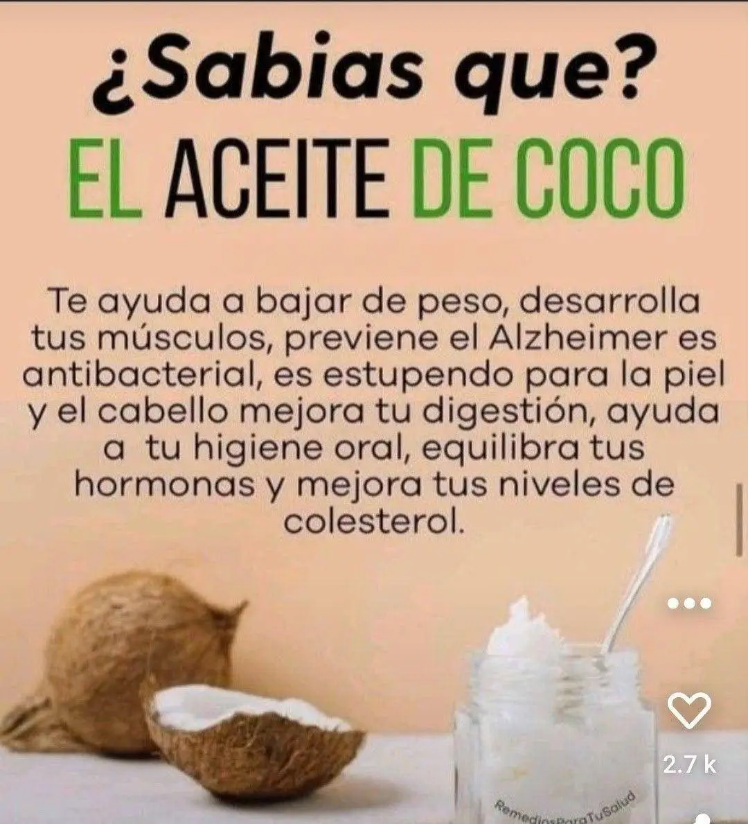 El aceite de coco, una gran solución saludable y fot. Para mas tips y recetas exclusivas entra a los l!nk$ de mi perfil. #aceite #aceitedecoco #adelgazar #musculos #fit 