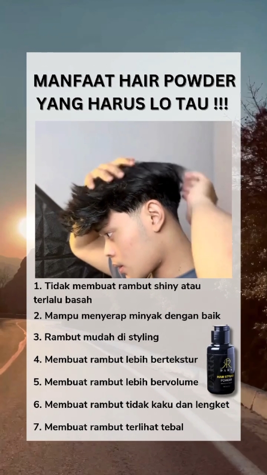 Rambut jambul anti badai pakai Dark Hair Powder #darkhairpowder #hairpowder #hairstyle #hairtutorial #hairproducts #rambutmaksimal #tipscowok 