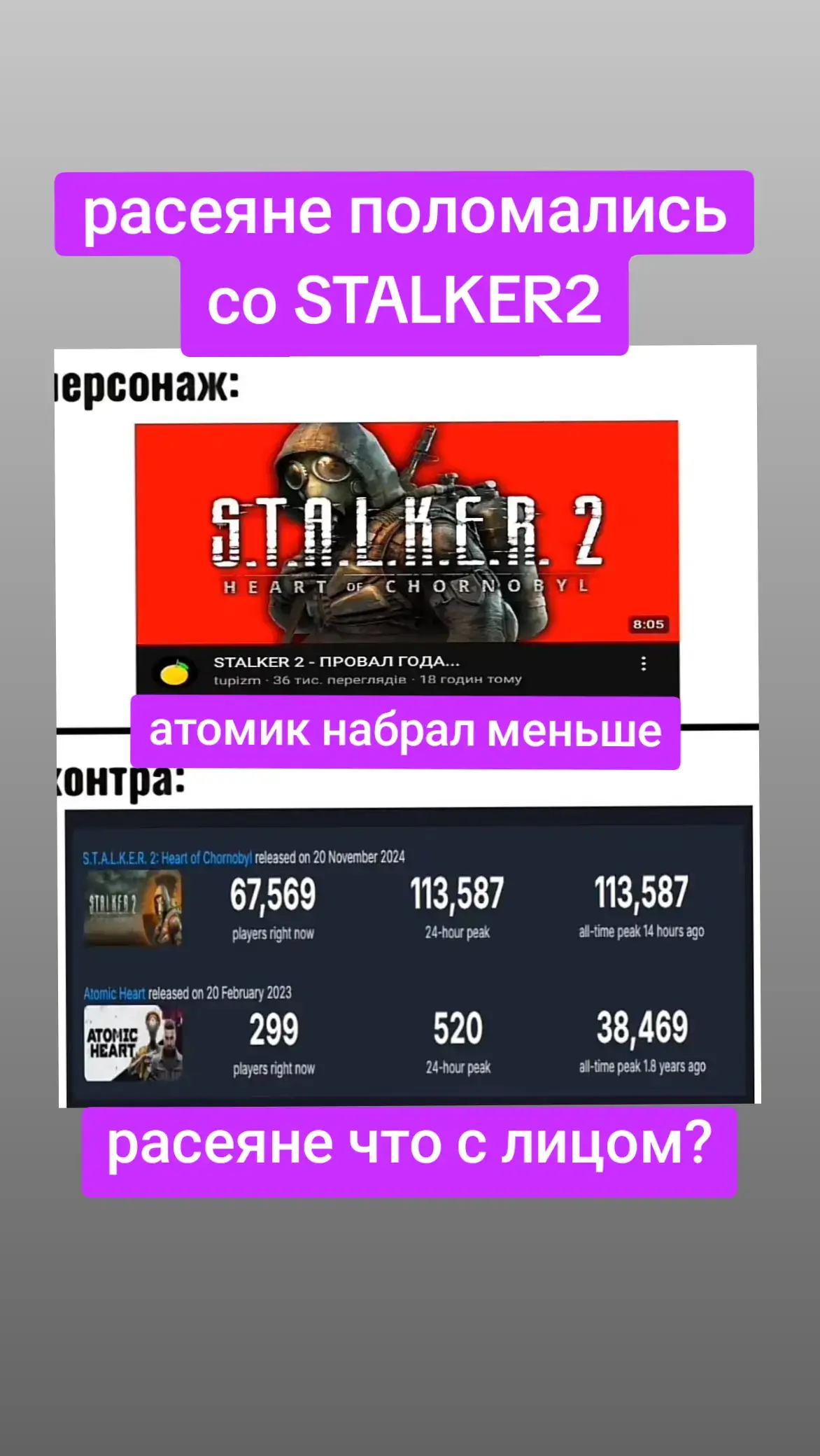 #stalker2 #расеянеполомались #соSTALKER2 #атомикнабралменьше #расеянечтослицом 