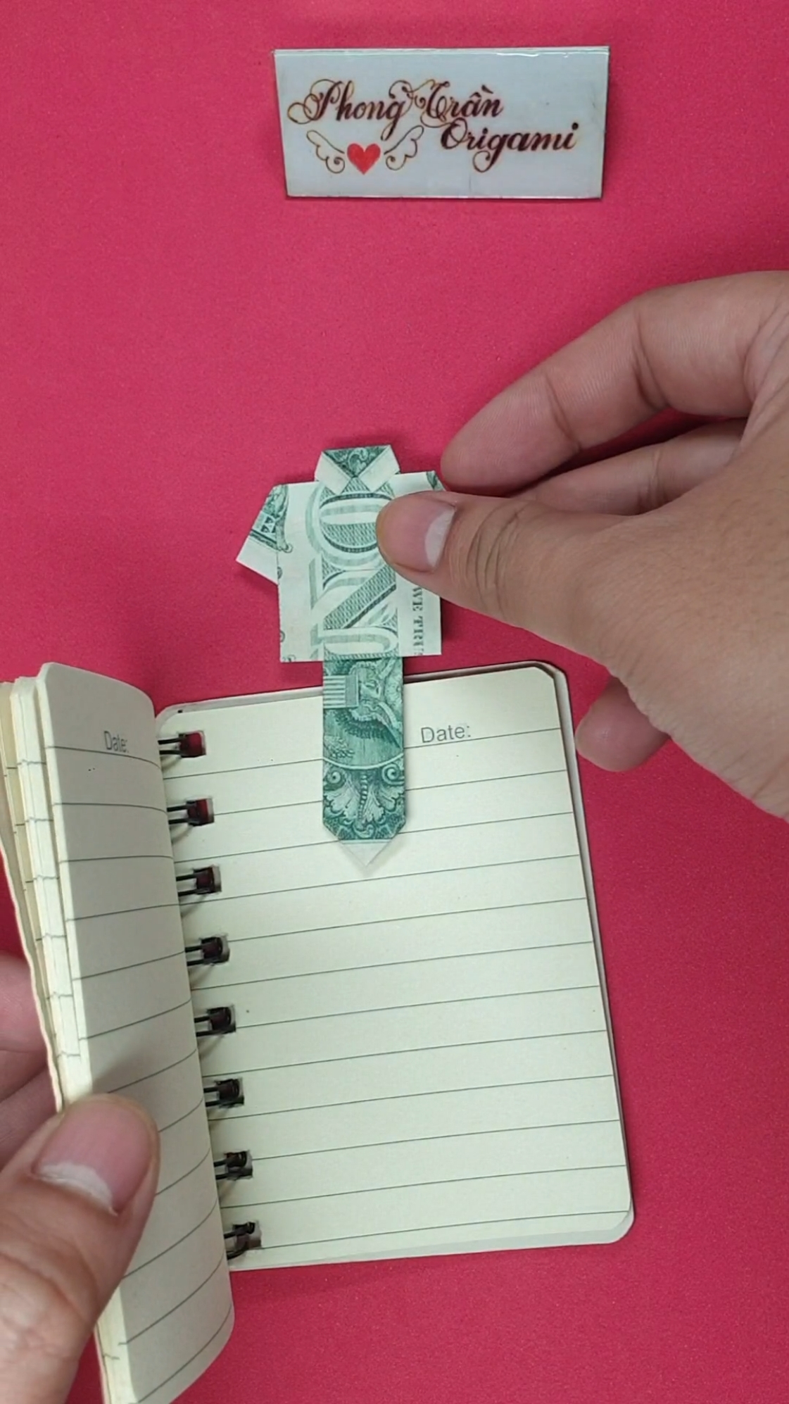 Dollar Origami bookmark the shirt image page #origami #phongtranorigami #dollarorigami #moneyorigami #howtofold