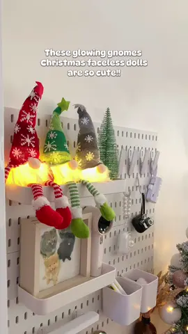 Glowing gnomes Christmas faceless dolls! These are a cute addition to your Christmas decors! #glowinggnomes #christmasgnomes #gnome #gnomes #christmasdecor 