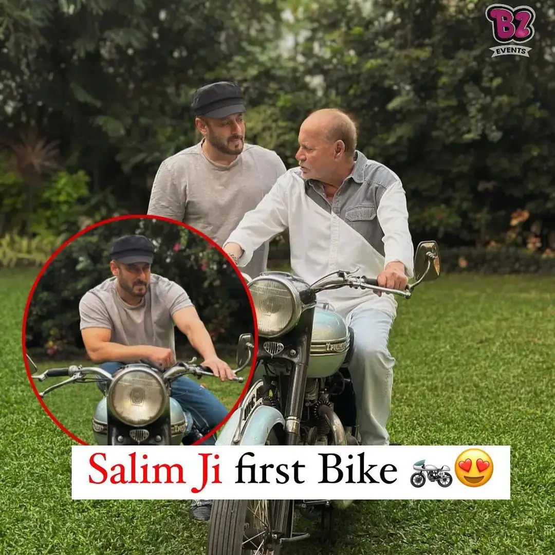 Coolest Dad and Son Duo ♥️🏍️🔥! #buzzzooka_events #salmankhan #salimkhan #bollywood