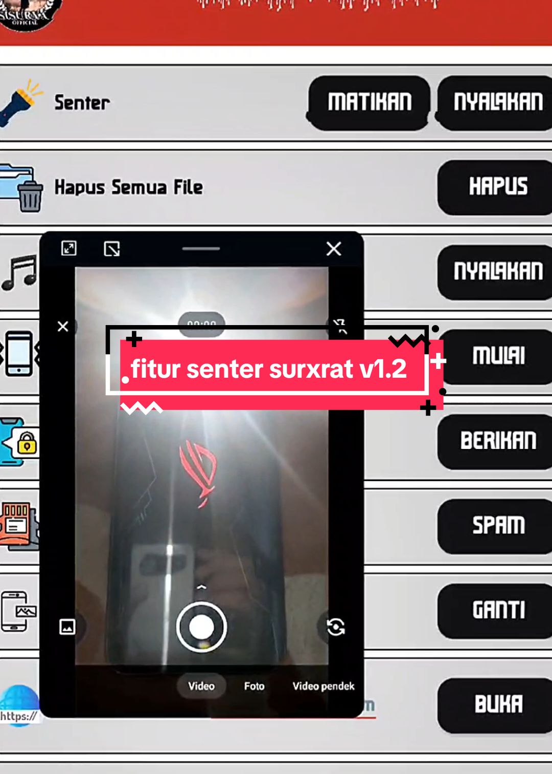 Surxrat dengan fitur real-time senter 😍