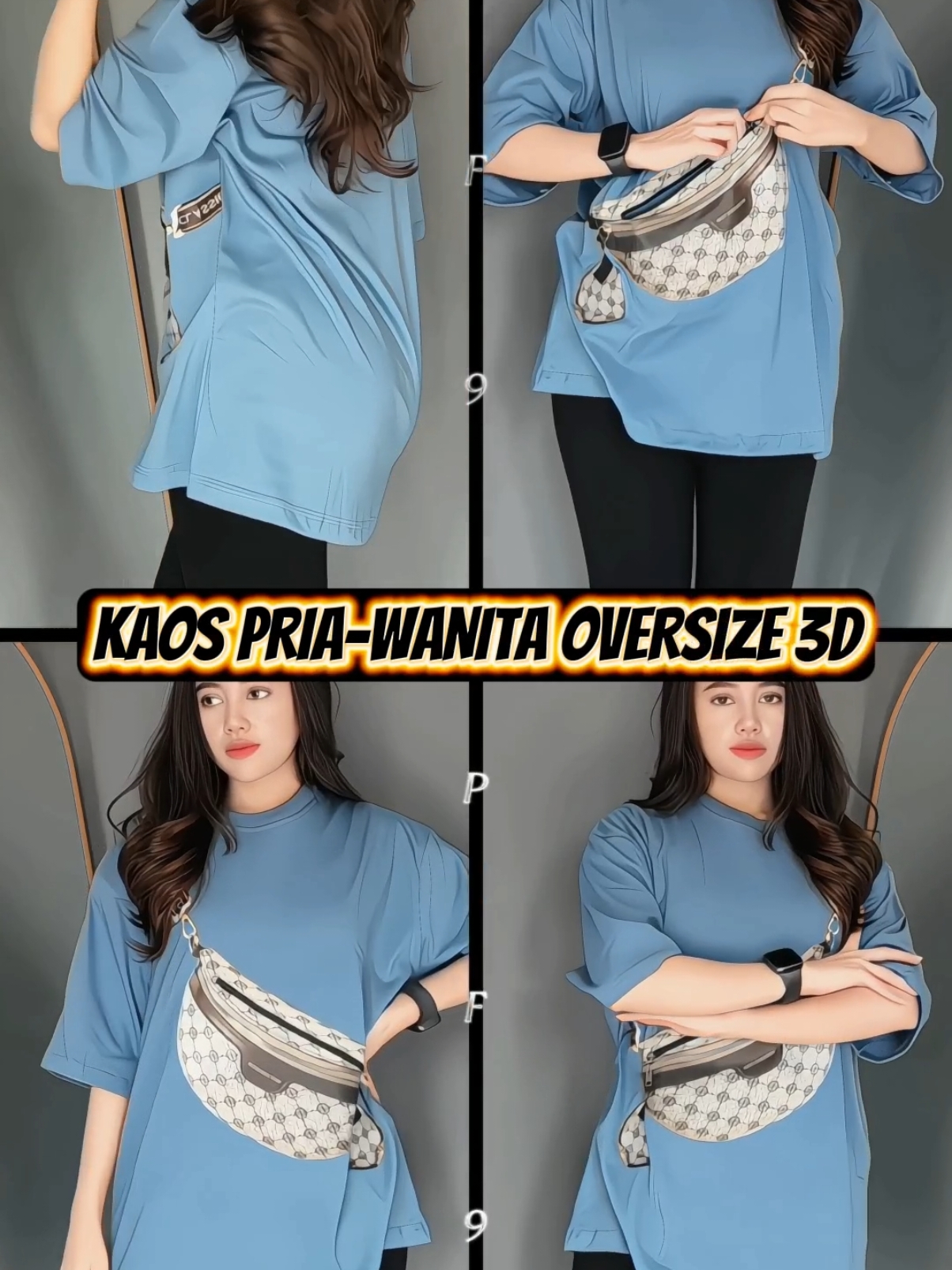 kaos pria-wanita oversize 3d #kaospriawanita #kaosoversize #kaostasselempang #TikTokShop 