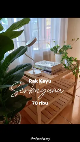 Rak susun kayu serbaguna. Design minimalis, natural, dan dari jenis kayu berkualitas. Uk lumayan besar 50x25x50. Kenapa gak tahu dari dulu ya😭👍 #rakkayu #raktigasusun #raksepatu #rakkayuserbaguna #fyp 