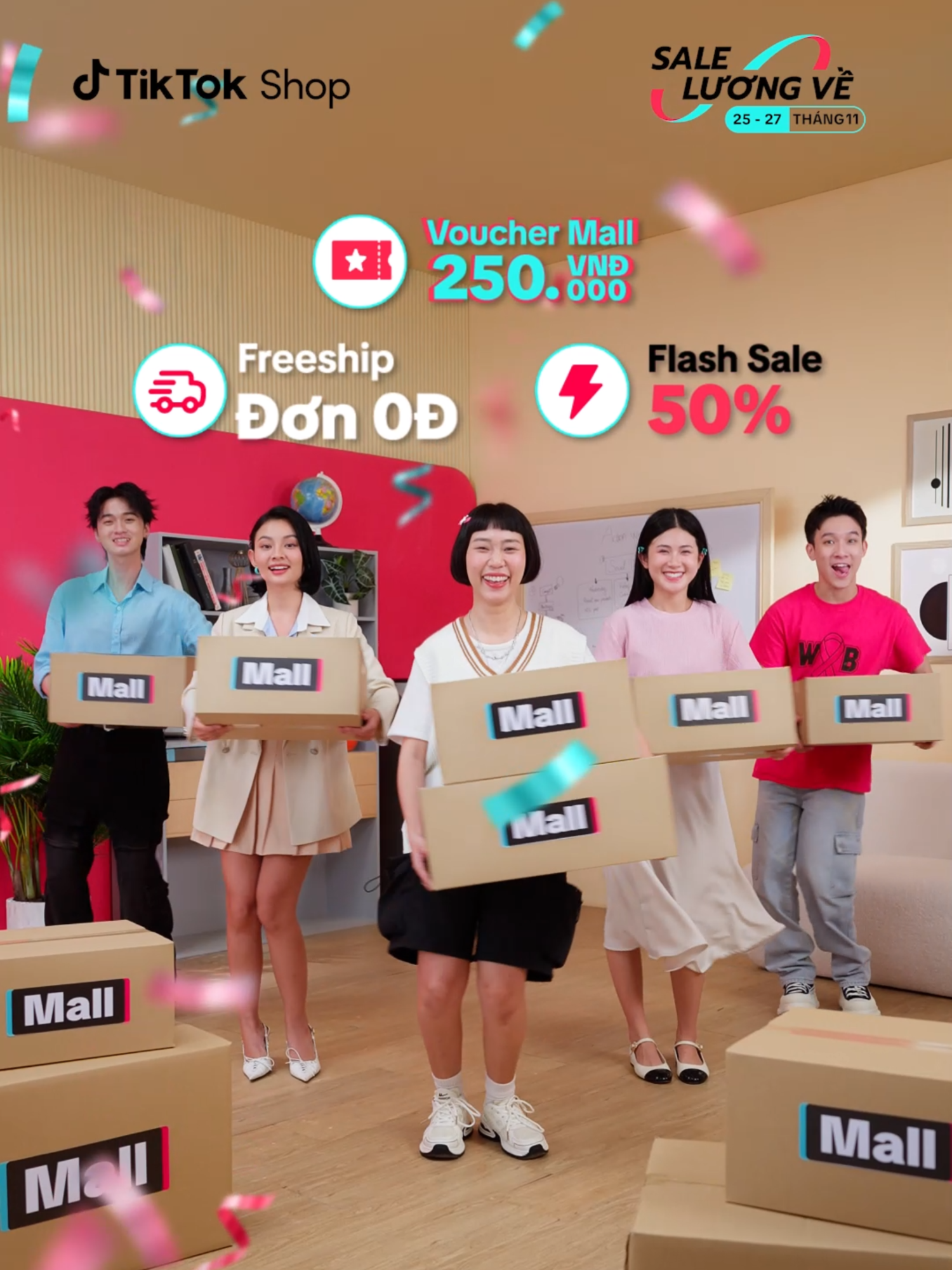 TING TING LƯƠNG VỀ - SĂN SALE CHÍNH HÃNG THÔI 💸 Úm ba la, úm ba la, TikTok Shop Mall mở ra vô vàn deal chính hãng dịp Sale Lương Về “ngất ngây” hơn bao giờ hết! Từ ngày 25.11 - 27.11, TikTok Shop Mall với hàng loạt ưu đãi khủng: nào là Voucher Mall 250k, Flash Sale -50% và Freeship Đơn 0Đ. Thông điệp vũ trụ gửi đến cho mấy bà tháng này: an tâm mua hàng thả ga, vui sắm đã đời không rời “phôn” nha! #SaleLuongVe #TikTokShopMall #MuaTaiTikTokShop