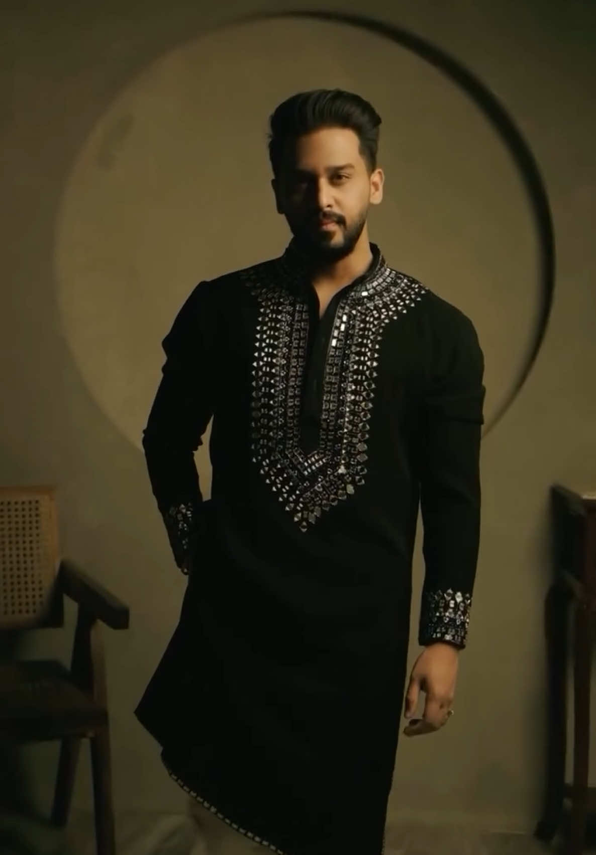 Check out our all new and latest black fully hand embroidered mirror work suit.  Order us online or visit our Mm alam road store for more!