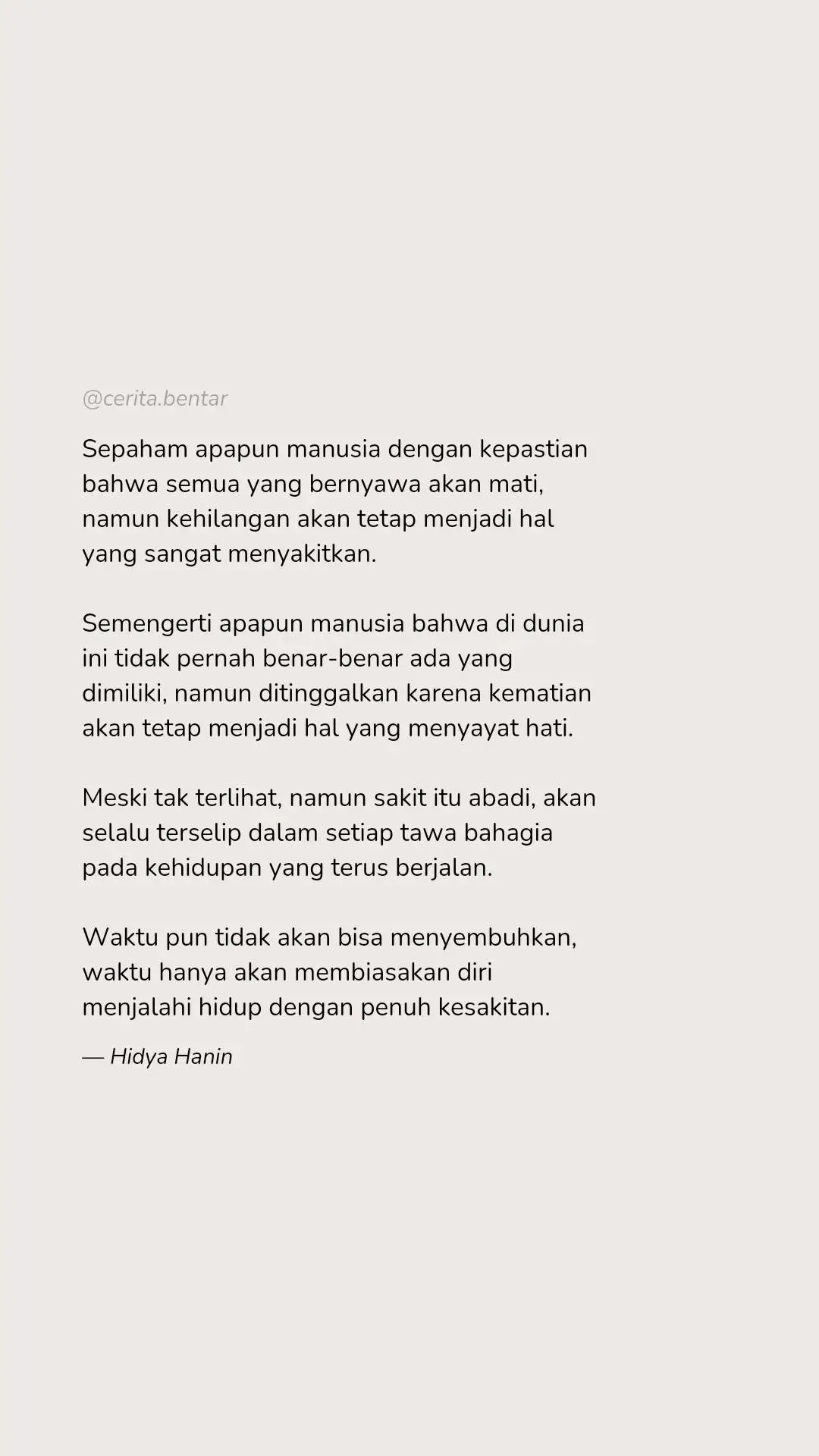 sayangi selagi ada, karena sakit perihal kehilangan tidak ada penawarnya #ceritabentar #ceritasebentar #ceritahidya #kehilanganorangtersayang #fypシ゚ 