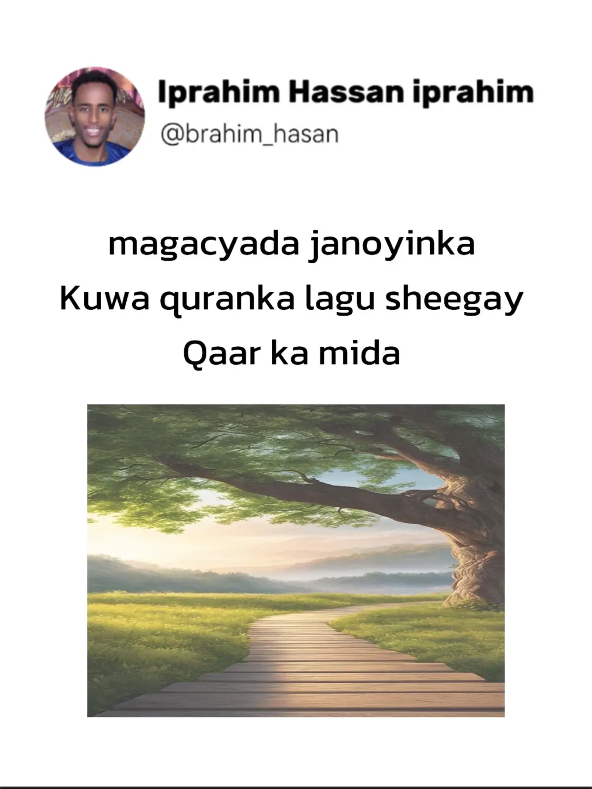 #fouryou #muslimtiktok #diinta_islamka #iprahimhassan #videoviral #nabimuhammad_saw🕋🕋 #Allah #muslimsomali #subhanallah #somalitiktok #quran #janada #اكسبلور 