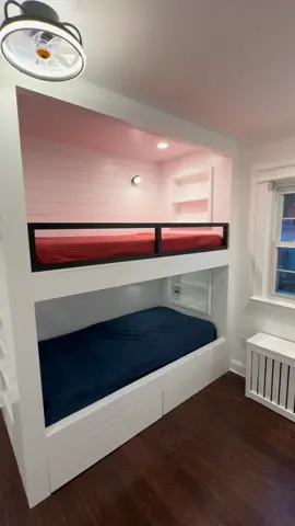 Weekend project complete : bunk beds for the kids ! The looks on their faces make every minute of work worth it . What. do you guys think did i nail it ?#DIY #process #bunkbeds #bed #kidsroom 