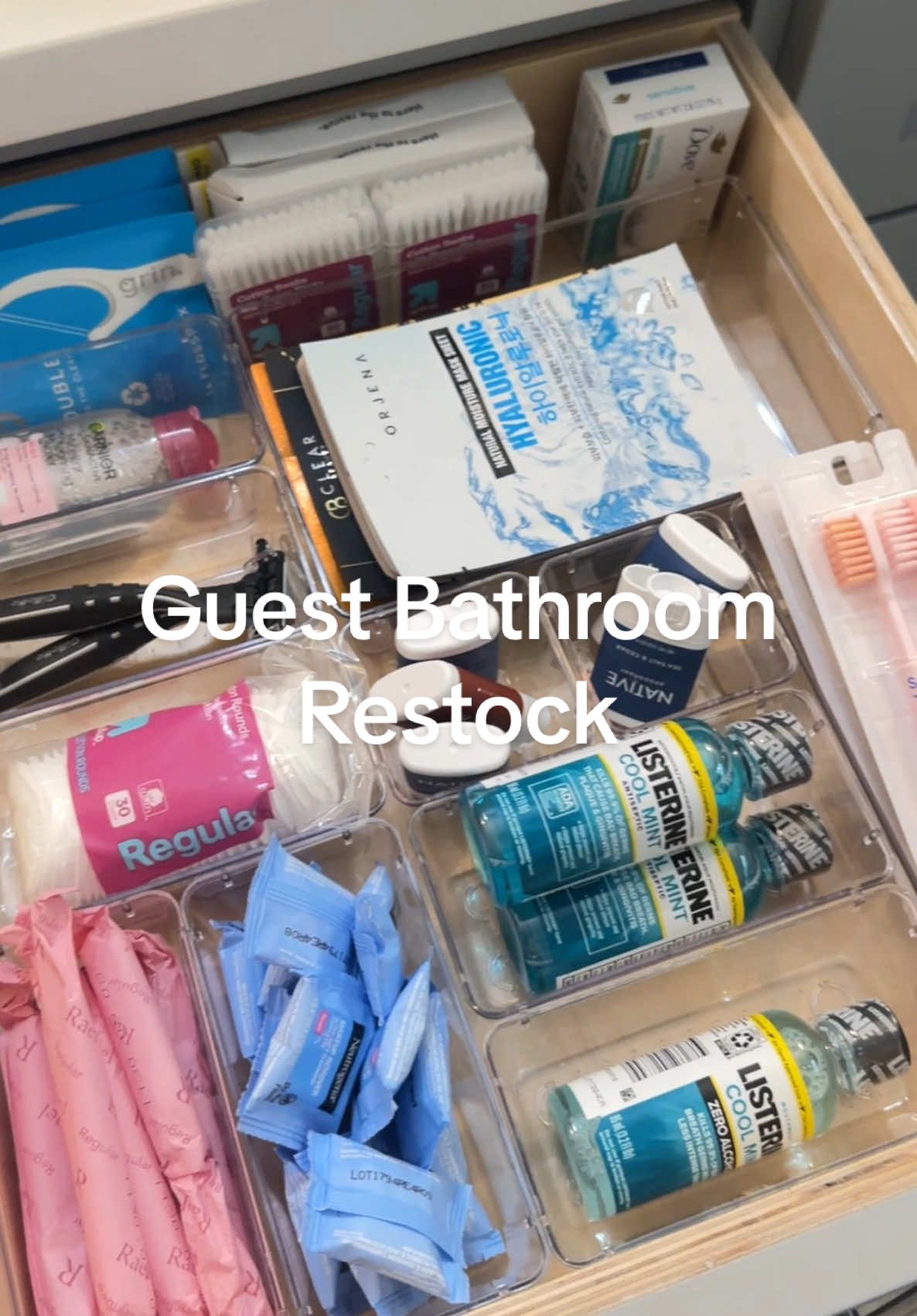 restock my bathroom with me for guests this week  #asmr#fyp#fypシ゚viral #viral #viralvideo #restock#restockasmr #bathroom #makeup #satisfying #organize #organization @Neutrogena @target @ListerineOfficial @Hero Cosmetics @Dove Beauty & Personal Care @GarnierUSA @Native @Gillette 