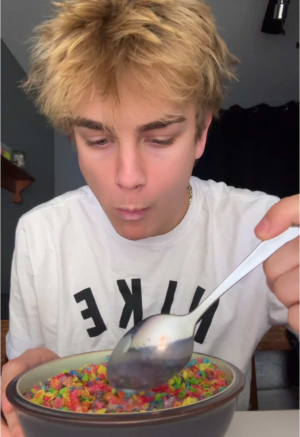 Fruity pebbles for breakfast 