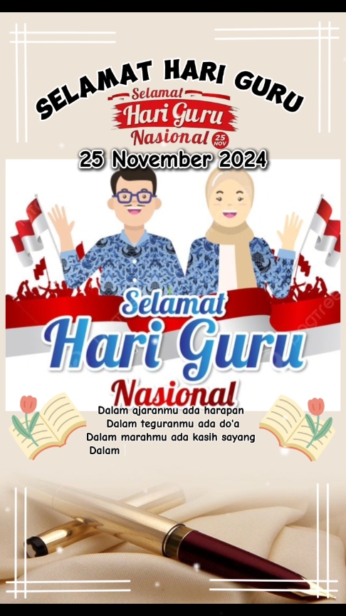 #CapCut Do'a terbaik untuk semua yang bergelar guru dan pendidik di Nusantara  #fyp #harigurunasional #hariguru #teachersday #quoteshariini #storyhariini #guru #selamathariguru #hgn2024 