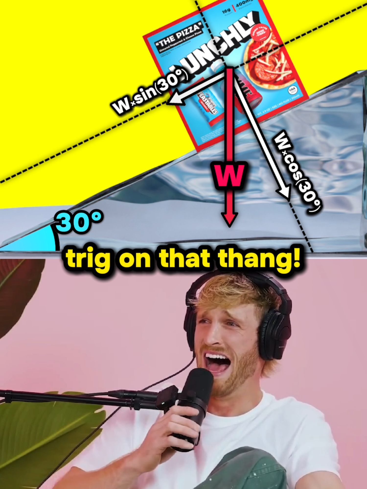 Hawk tuah girl and Logan explain forces on an inclined plane🔥🔥 ⚠️DISCLAIMER⚠️: This is not real audio/video of Haliey Welch or Logan Paul and they did not actually say the things you see in the video. They’re deep fakes. #onlock #inclinedplane #forces #trigonometry #sohcahtuah #maths #math #engineering #lockin  #STEM #brainnourishment #reversebrainrot