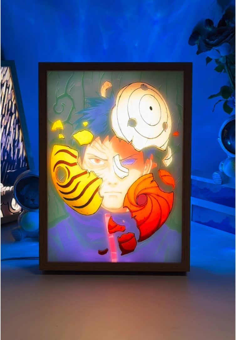 Uchiha Obito LED Light Painting Frame Art—Masks Before the Light, Obito After! #obitouchiha #obito #Naruto #lightpianting #lightbox #ledframe #gift #nightlight #homedecor #giftideas #fyp #animepainting #animeart #animemerch  #pictureframe #photoframe #animefanart 