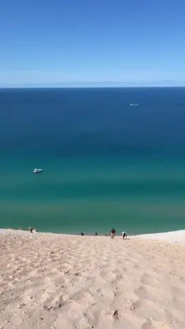 I climbed down Sleeping Bear. The climb back up is rough. 😬 But worth it. ❤️ #duneclimbing #lakemichiganviews #greatlakes #sleepingbeardunes #sleepingbeardunesnationallakeshore #puremichigan #lakemichigan #sanddunes 