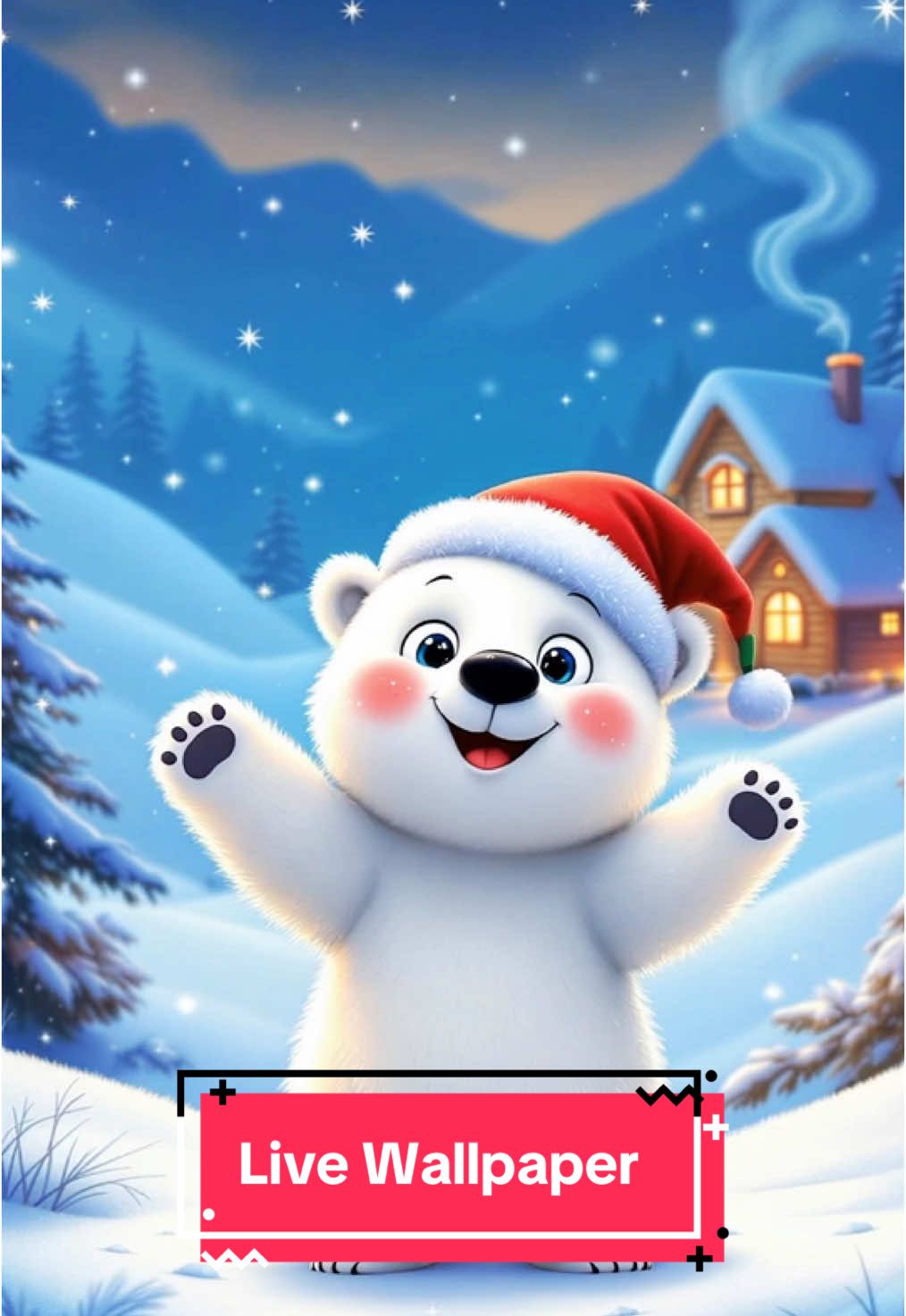 Get ready for a cuddly Christmas with this happy adorable polar bear! 🐻❄️ Watch as he dances in the snow and spreads holiday cheer. Set as your wallpaper now and join the fun! #christmas2024 #cuteanimals #livewallpaper #trending #fypシ 