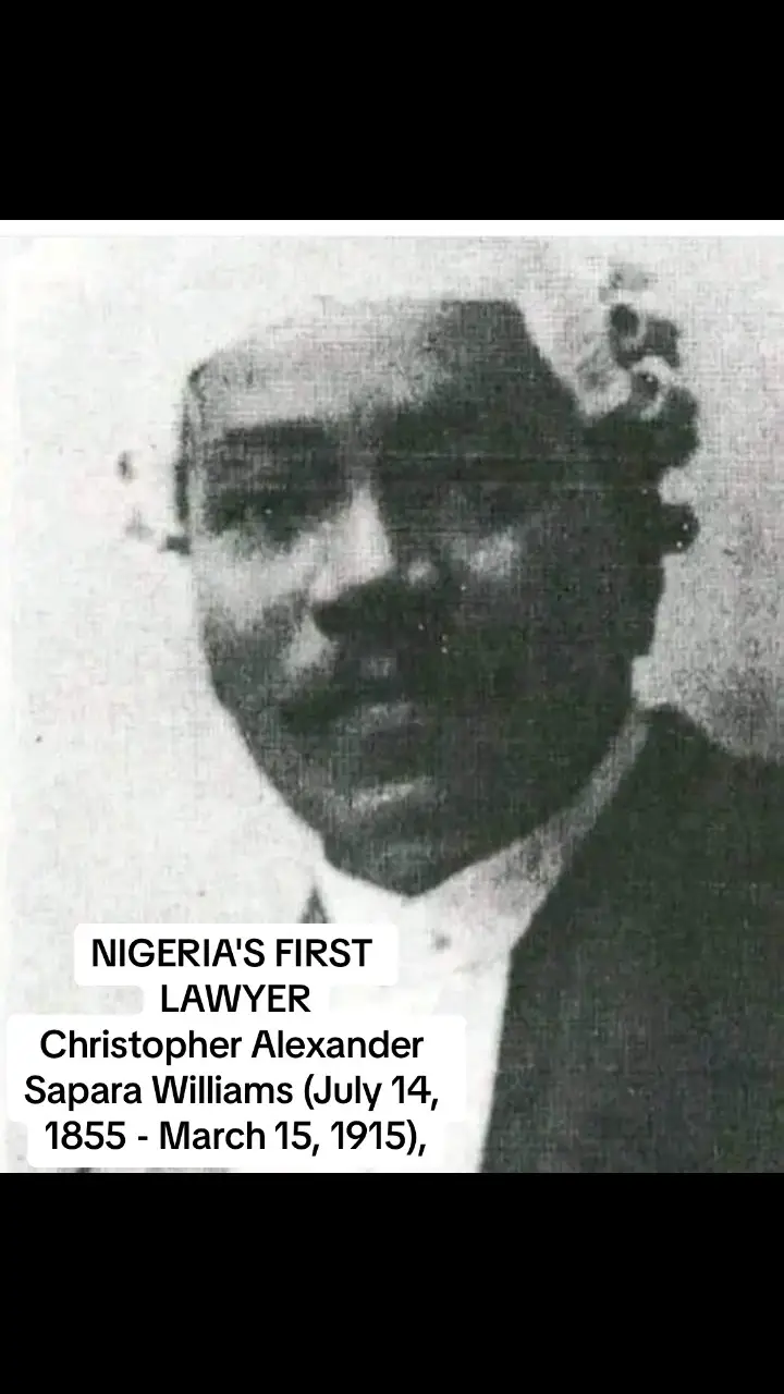 NIGERIA'S FIRST LAWYER Christopher Alexander Sapara Williams (July 14, 1855 - March 15, 1915), son of an ljesha father from llesha, Osun State, and an Egba mother from Abeokuta, Ogun State, was the first indigenous Nigerian lawyer called to the English bar. He also played a prominent political role during Nigeria's colonial days. #nigeria #colonial #first #lawyer #bar 