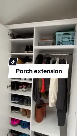 Home improvements throwback, porch extension!  This was a game changer for storage, space and so much lighter!  #homeimprovement #homeimprovements #porch #homehacks 