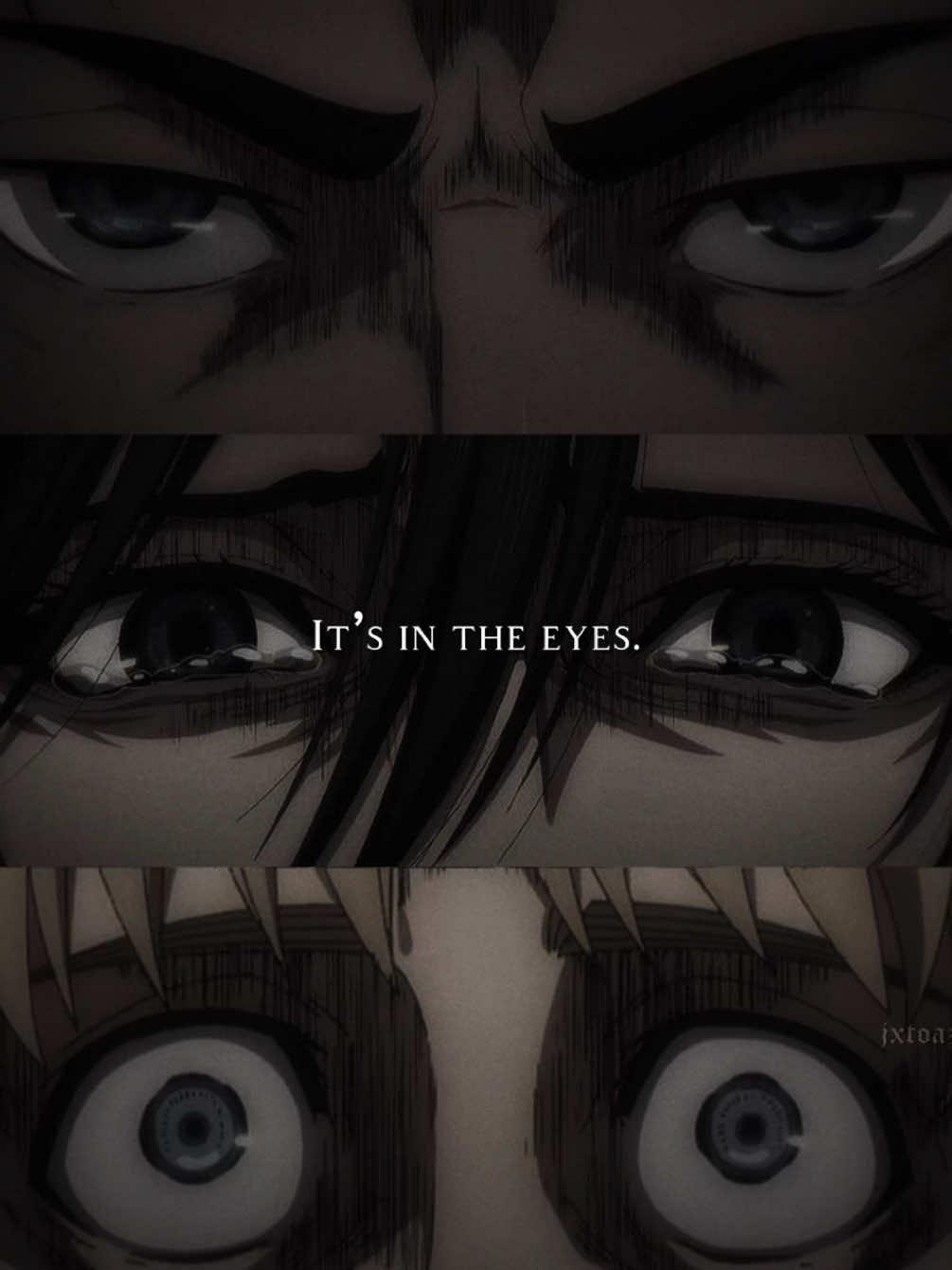 their eyes>> #AttackOnTitan #attackontitanseason4 #aotedit #erenjaeger #mikasaackerman #arminarlert #fyp #fypsounds #viral_video #xyzabc #dontban #allfake 