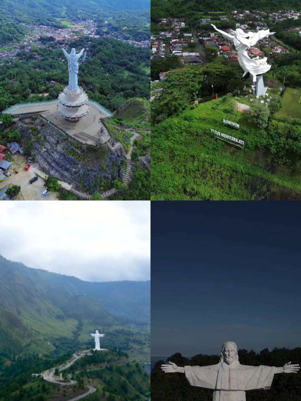 Beberapa Patung Yesus Yg ada di Indonesia. kira2 patung Yesus dimana lagi yg kalian Ketahui? Selamat Hari Minggu🙏 GBU🙏 #buntuburake #manadopunya #toraja #sibeabea #mansinam #samosir #manokwari #patungyesus #wonderfulindonesia #fyp 