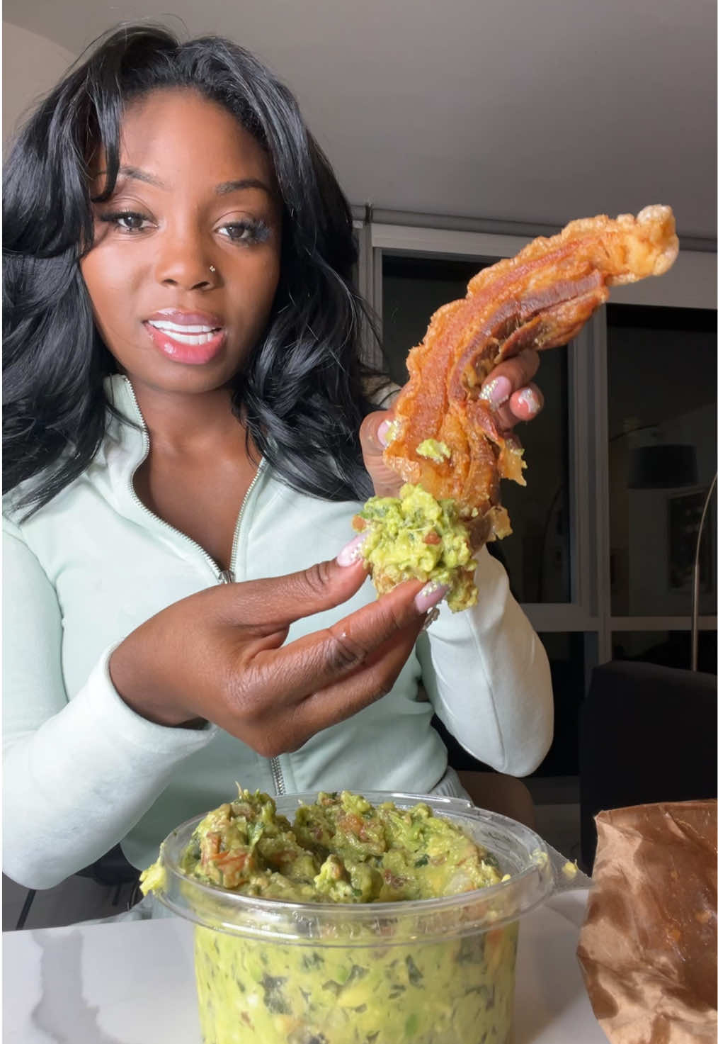 I love me some Chicharrons 😭 . . . #chicharron #mexicanfoodlover #guac #guacamole #mexicanfood #food #foodtiktok #Foodie #combos #fy #eat #eating #latenightsnack 