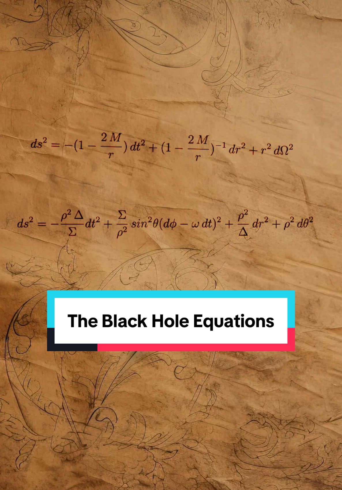 These are the black holes equations ✨✨ The most beautiful equations in physics, they are the solutions of Einstein’s theory of general relativity.  Count how many times I say black hole 🙄 #fyp #physics #relativity #einstein #space #math #science #theory #nature #blackhole 