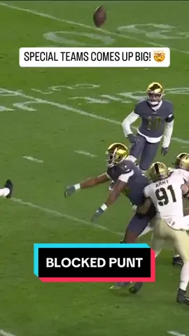 Every angle of Notre Dame’s blocked punt. 😱 #cfb #football #block #notredame 