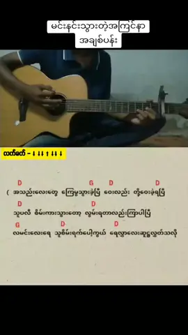 မင်းနင်းသွားတဲ့အကြင်နာအချစ်ပန်း Guitar #ငြိမ်းစည်သူ #fyp #cover #guitar #chords 