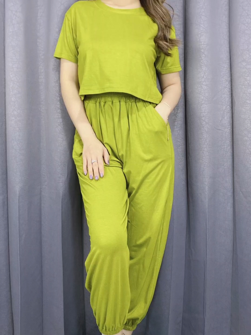 Setelan Long Pants Crop top  #setelancroptop #setelanlongpants #setelancroptop #clothingset 