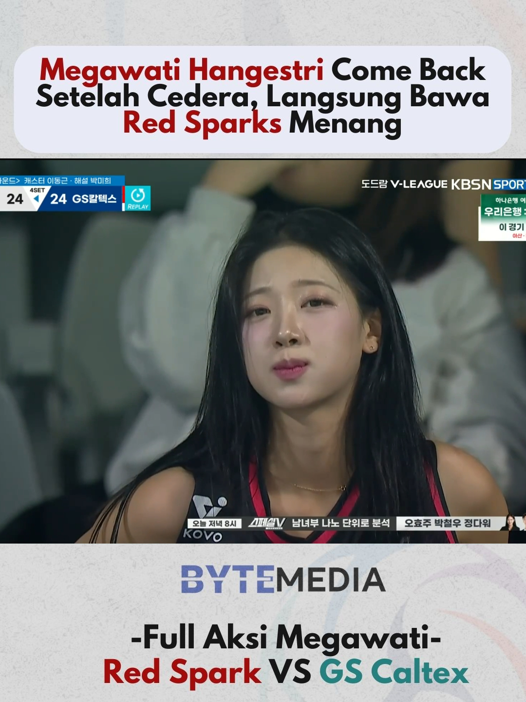 Megawati Come Back Setelah Cedera, Langsung Bawa Red Sparks Menang Red Sparks sukses mengalahkan GS Caltex dalam pertandingan ketiga putaran kedua Korean V League. @pinkpurplegirl3  #fyp #volleyball #redsparks #megawatihangestri