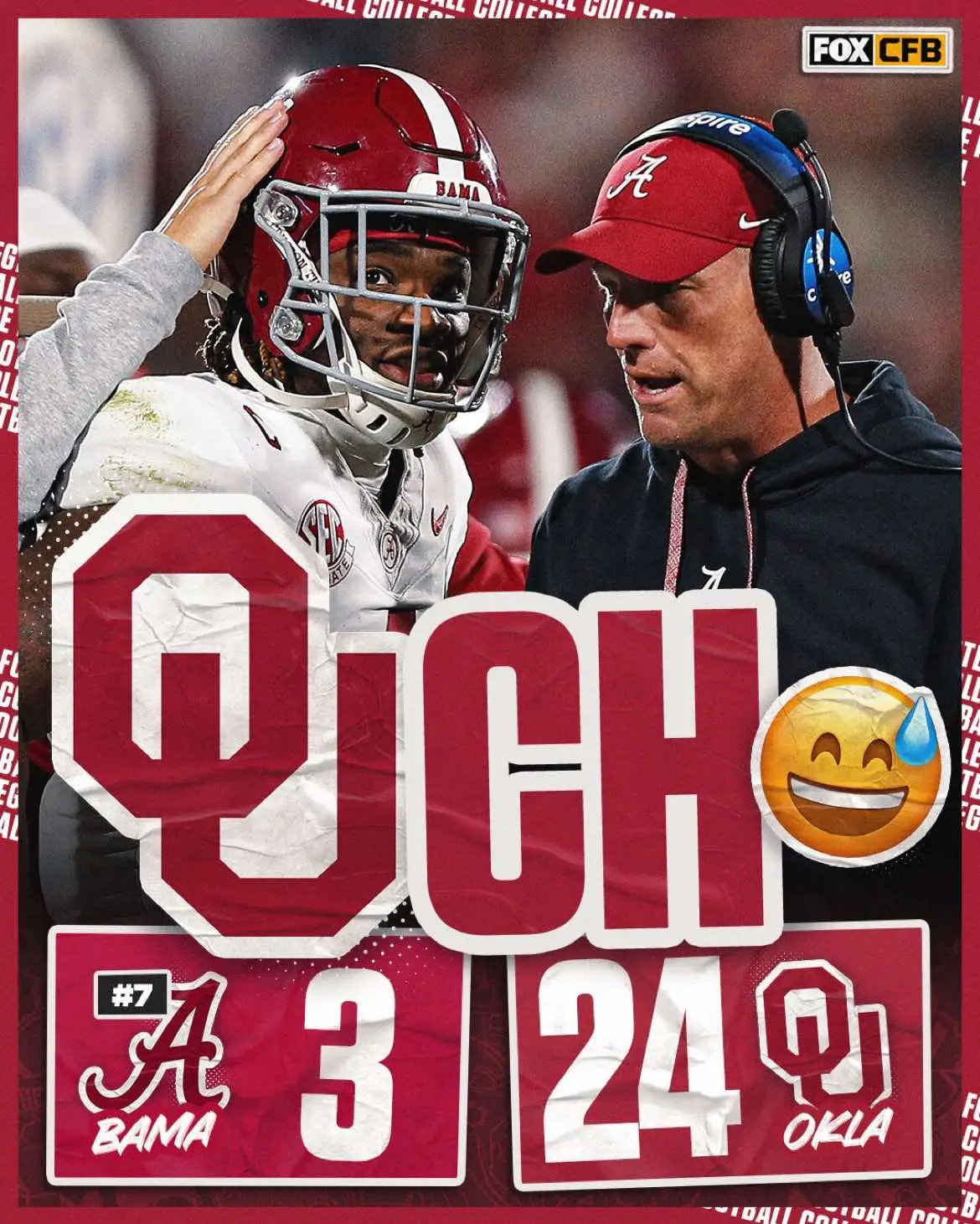 OU takes down No. 7 Alabama in Norman! 💪 #cfbonfox #cfb #cfp #CollegeFootball #sec #bama #alabama #ou #boomersooner 