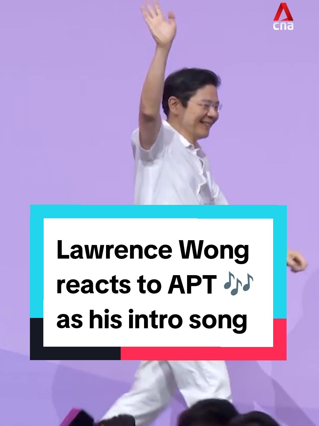 Watch the moment APT APT 🎶 came on when incoming PAP sec-gen Lawrence Wong was about to speak at the PAP Convention.  #singapore #sgnews 