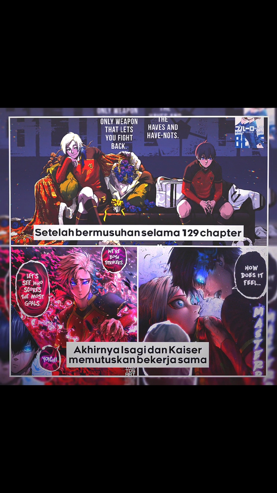 Enemy to Comrades #bluelock #bluelockmanga #bluelock285 #bluelockchapter285 #isagiyoichi #michaelkaiser #bluelockcoloredmanga #foryou #kaisagiedit #kaisagi 