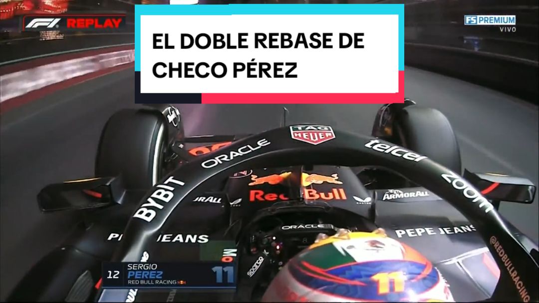 ¡INCREÍBLE LO DE CHECO PÉREZ! ¡DOBLE REBASE! 🔥 El mexicano nos regala una maniobra arriesgada, pero que le funciona para rebasar a Magnussen y Lawson #F1xFSMX #LasVegasGP #TikTokDeportes #checoperez 