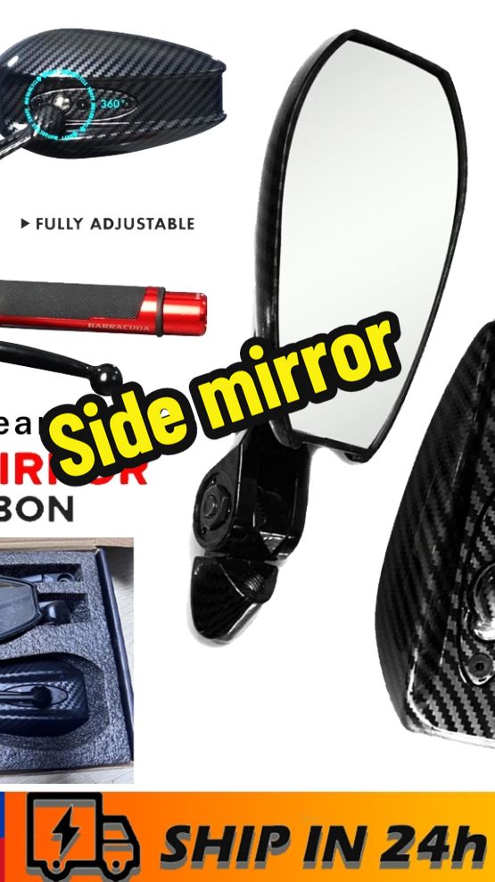 Motorcycle Side Mirror Side Mirror carbon fibre For Motorcycle 360 ° Explosion-Proof Anti Dazzling side mirror rusi125 side mirror yamaha side adjustable under ₱355.00 don't miss out  Order now #Sidemirror 