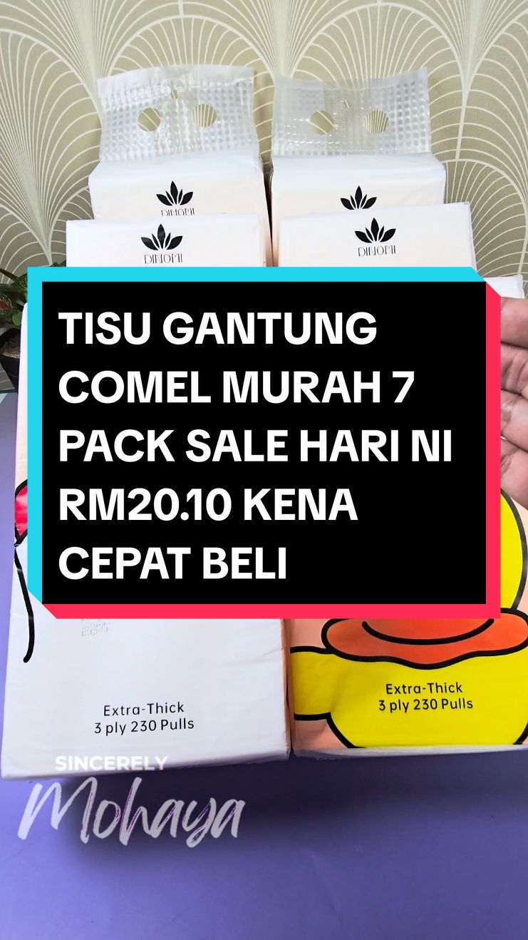 Nak tisu gantung murah? Harini ada sale 7 pack cuma RM20.10. Kene cepat tau. #TisuGantungMurah #tisugantung #tisugantungviral 