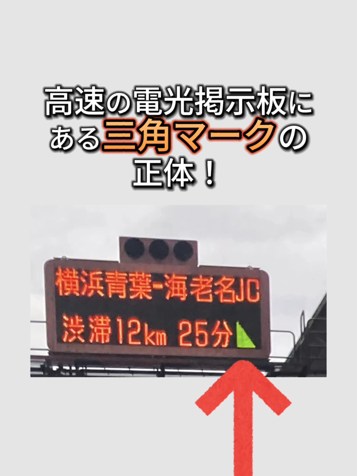 【雑学】高速道路の電光掲示板にある三角マークの正体！#1分雑学 #高速道路