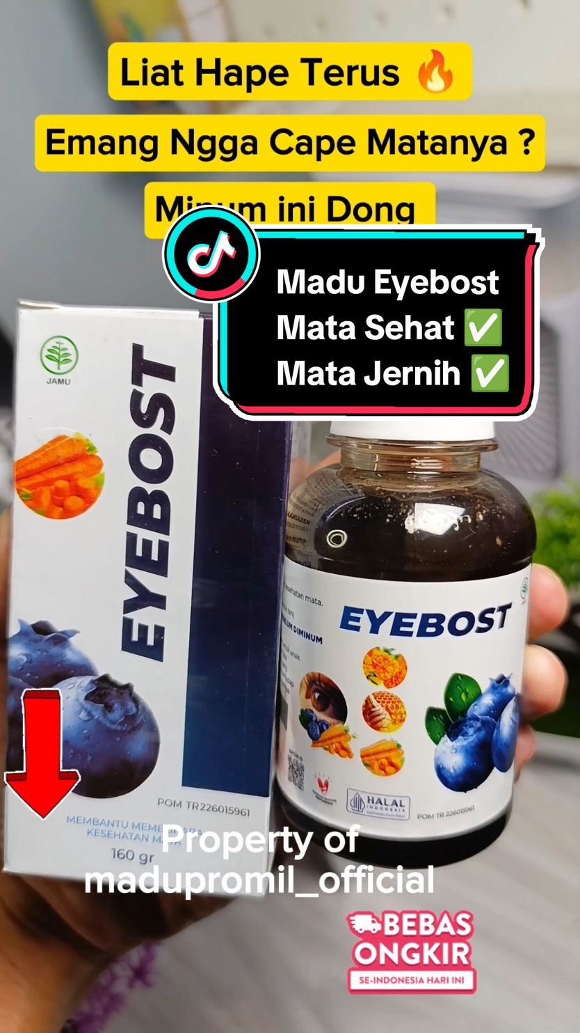 Membalas @rustiwulandari4  Eyebost vitamin menjaga kesehatan mata. solusi mata lelah, minus  dan berair  #eyebost #vitaminmata #matasehat #solusimatalelah #matamerah #madumata #matacerah #mataminus #rabun #rabunjauh #katarak  #WIBGAJIAN #galeriherbal #tipsmatasehat #jajananviral #menshealth #gizidatmadu #eyebostoriginal  #wibgajian #CuanTanpaBatas 