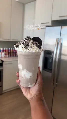 & you only need 5 INGREDIENTS, run & make this😍 #oreos #mcflurry @McDonald’s #blackgirltiktok #milkshake #trending #milkshakes #homebarista #oreo #mcdonalds #mcflurryoreo #fypシ #atlanta 