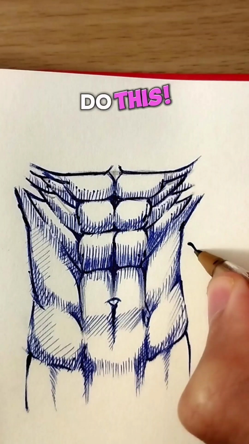 [ABS] Don't Do This Instead Do This✍🏻 1. Struggling to draw abs? Avoid overcomplicating the details. 2. Instead, focus on using simple guidelines to map out the muscle structure. 3. Follow the step-by-step method in this video to create realistic, clean abs every time! . #howtodraw #drawingtutorial  #animedrawingtutorial  #howtodrawanatomy  #artistsoninstagram #artist  #tutorialdesenho #viral #fyp 