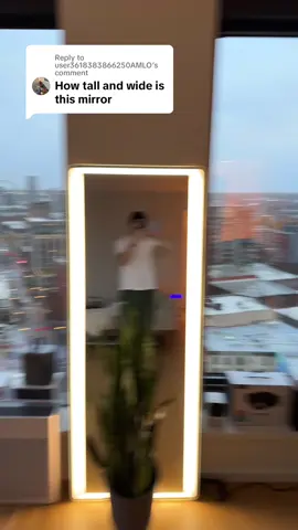 Replying to @user3618383866250AMLO how tall and how wide?  The viral LED Full Length Mirror! #mirror #ledmirror #viralmirror #livingroomdecor 