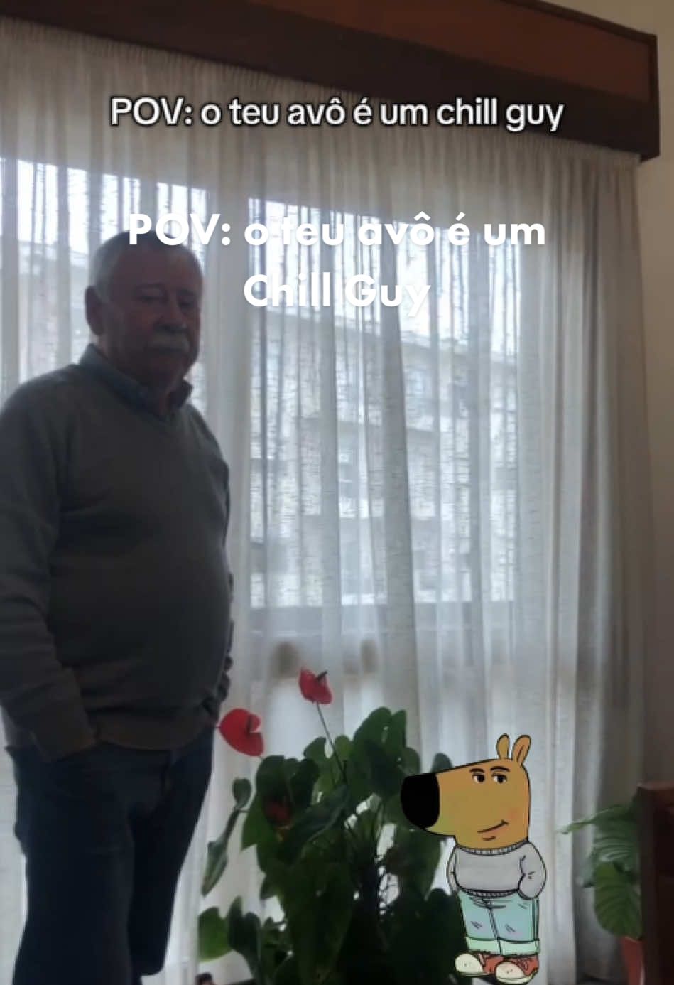 Acho que o avô Luís zerou a trend ☮️👨🏻‍🦳 #chillguy #chillguymeme #chillgrandpa #avôchill 