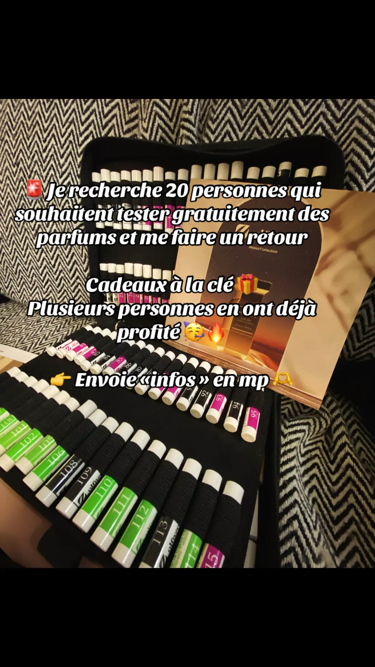 🚨 Je recherche 20 personnes qui souhaitent tester gratuitement des parfums et me faire un retour Cadeaux à la clé 🎁 Plusieurs personnes en ont déjà profité 🥳🔥 👉 Envoie «infos » en mp 🫶 #Lifestyle #pourtoii #bonplanparfum #fypviralシ #pov #pourtoi #christmasgiftideas #fypviraltiktok 