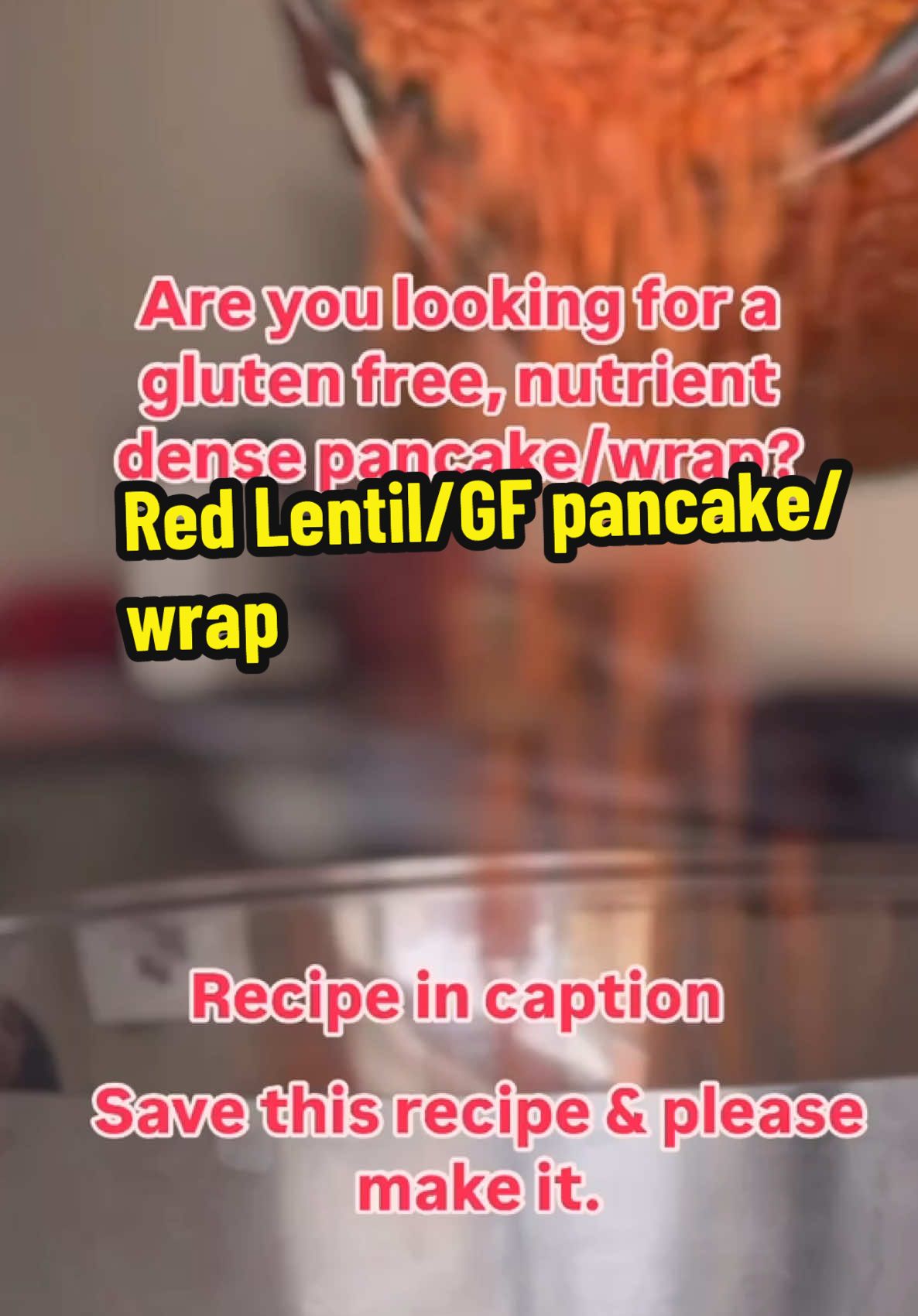 Red Lentil Pancakes Makes 8 pancakes 200g Red Lentils  450 ml water (luke warm) 1 teaspoon salt 1/2 teaspoon ground turmeric 1/4 tsp ground black pepper (Use these ingredients to make Red lentil Pudla’s (savoury spiced pancakes) 1 fresh finger green chilli, finely chopped 4 cloves garlic ,grated 4g ginger (washed throughly and grated) 2 tablespoons chopped coriander leaves and stalks (optional) 1/2 tsp baking powder Coconut oil or olive oil for cooking (or unsalted butter) To Make: Weigh 200g lentil, wash in several changes of cold water. Add 450ml tap or filter water, cover and allow to soak 1 hour. Add soaked lentils & water into a blender or nutri bullet,  add salt, turmeric & black pepper. Blizt to a smooth batter.  Similar consistency to double cream. Heat up your frying pan using medium heat to get the pan really hot. Add 1/2 teaspoon of chosen oil (butter or coconut oil or olive oil)  Pour a ladleful of the batter or 2 to 4  tablespoons onto the pan and spread it gently in a circular motion to form a thin pancake like shape. (depending how big you want the pancake.) Cook the pudla on medium heat for 1-2 mins or until you see bubbles and the pancake  Flip the pancake carefully using a spatula and cook the other side for an additional 2-3 minutes until it turns golden brown and cooked through. Remove the cooked pancake from the pan and place it on a plate. Repeat the process with the remaining batter to make more pancakes. Enjoy the pancake as it is or with chutney, or with curry, as a wrap.  This is a really great gluten free option.  You can make it similar to puddle’s by adding more spices, experiment with spices, herbs and enjoy. If you have any left over pancakes store in an airtight container in the fridge, they are great to freeze as well. Just before eating reheat on the frying pan until heated through.