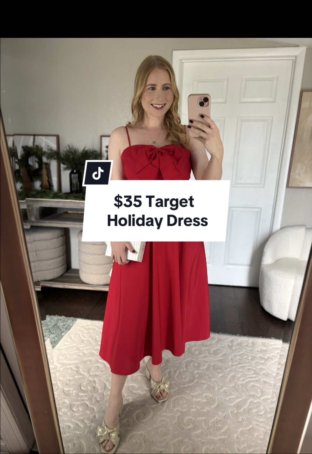 $35 Target Holiday Dress 🎯 to shop head to my comments at the top tap “related products click to view” and itll take you to this dress! #targetfinds #targethaul #targetstyle #holidayoutfit #holidayoutfits target holiday outfits target holiday dress 2024 target holiday dresses 2024 target holiday dress red christmas dress
