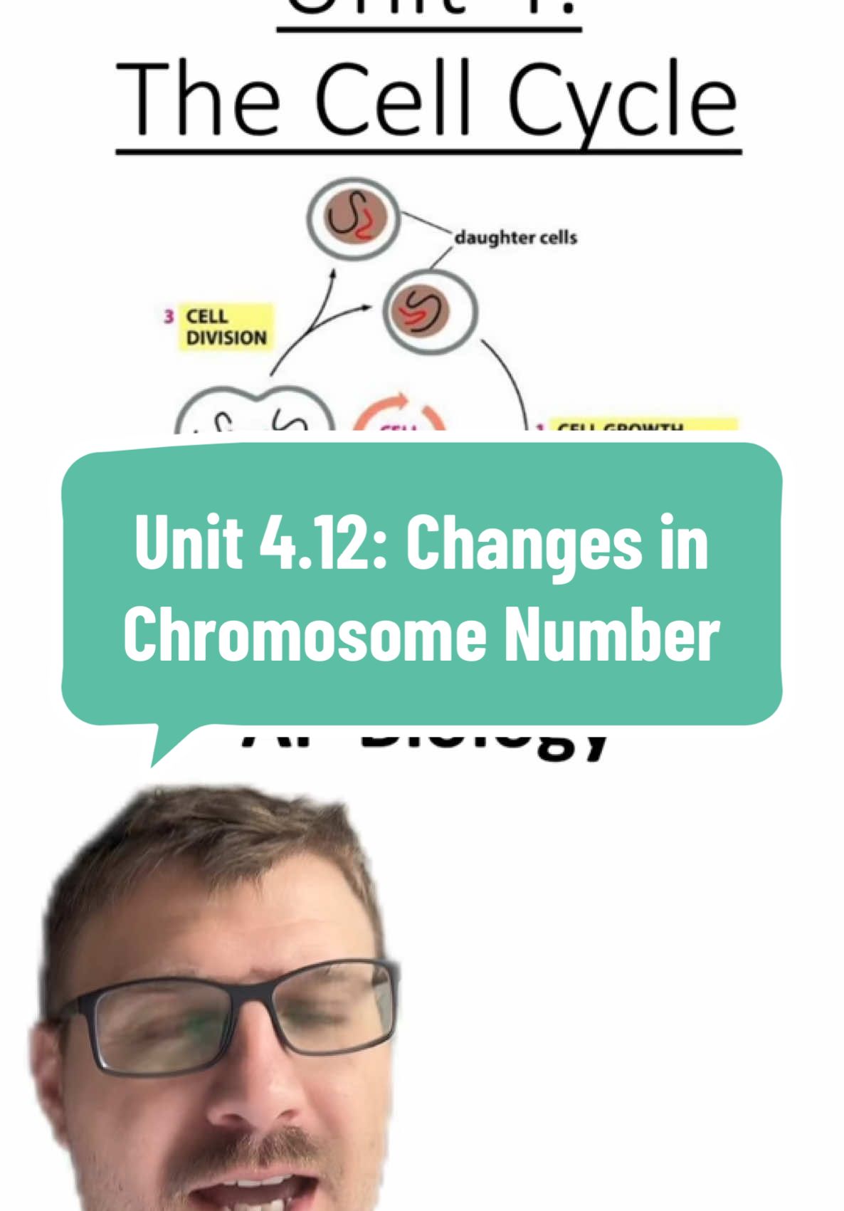 Unit 4.12: Changes in Chromosome Number #biology #apbiology #science #teaching #meiosis #mitosis #celldivision #unit4 #trisomy #monosomy #downsyndrome #edwardssyndrome #patausyndrome #nondisjunction #dna #genetics #chromosome #greenscreen 